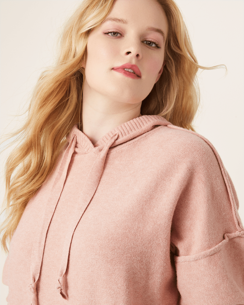 Front of plus size Keira Knit Drawstring Hoodie by Meri Skye | Dia&Co | dia_product_style_image_id:177257